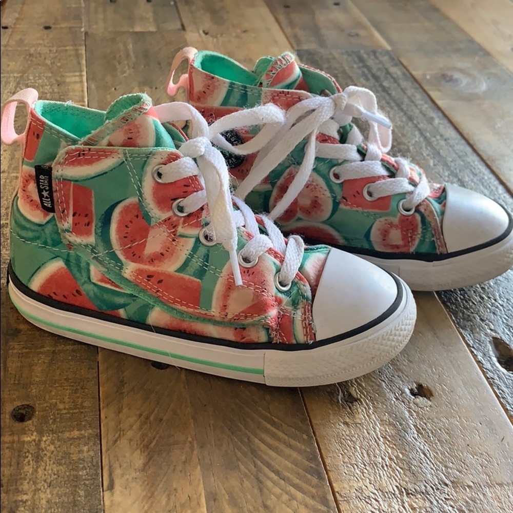 Watermelon print Converse high top